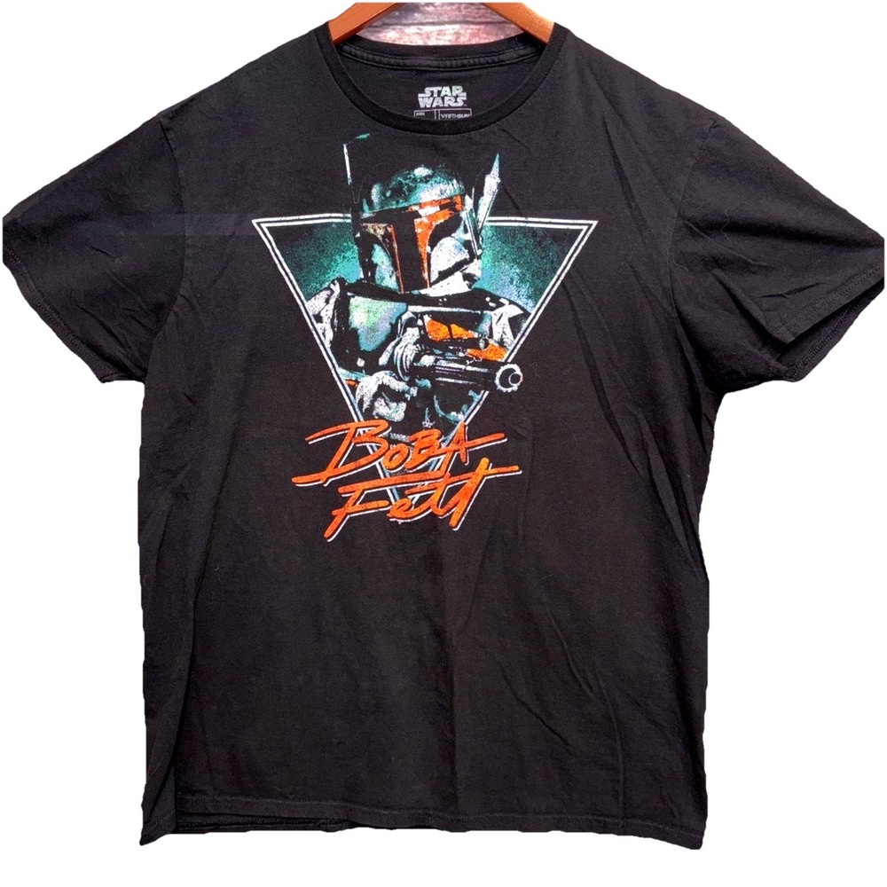 Star‎ Wars Boba Fett T-Shirt Mens Large Black Fifth Sun Retro Bounty Hunter